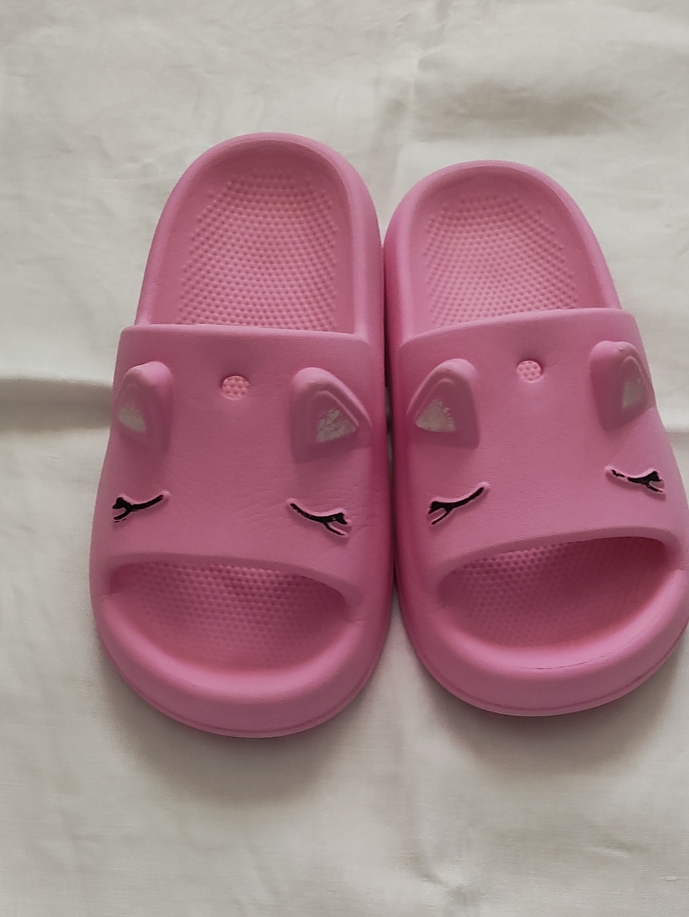 Kids Pink Slide Sandals with Cute Kitty Ears